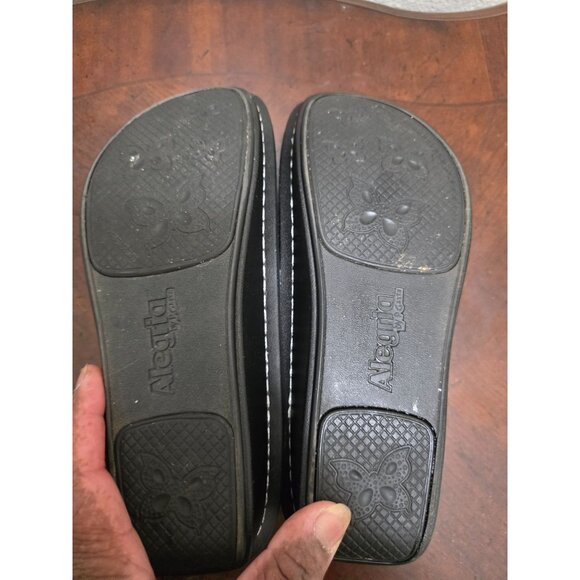 Alegria Debra Clog Leather Pink/Black Floral Slip-On Shoes Size 38 US 8 - Picture 8 of 9